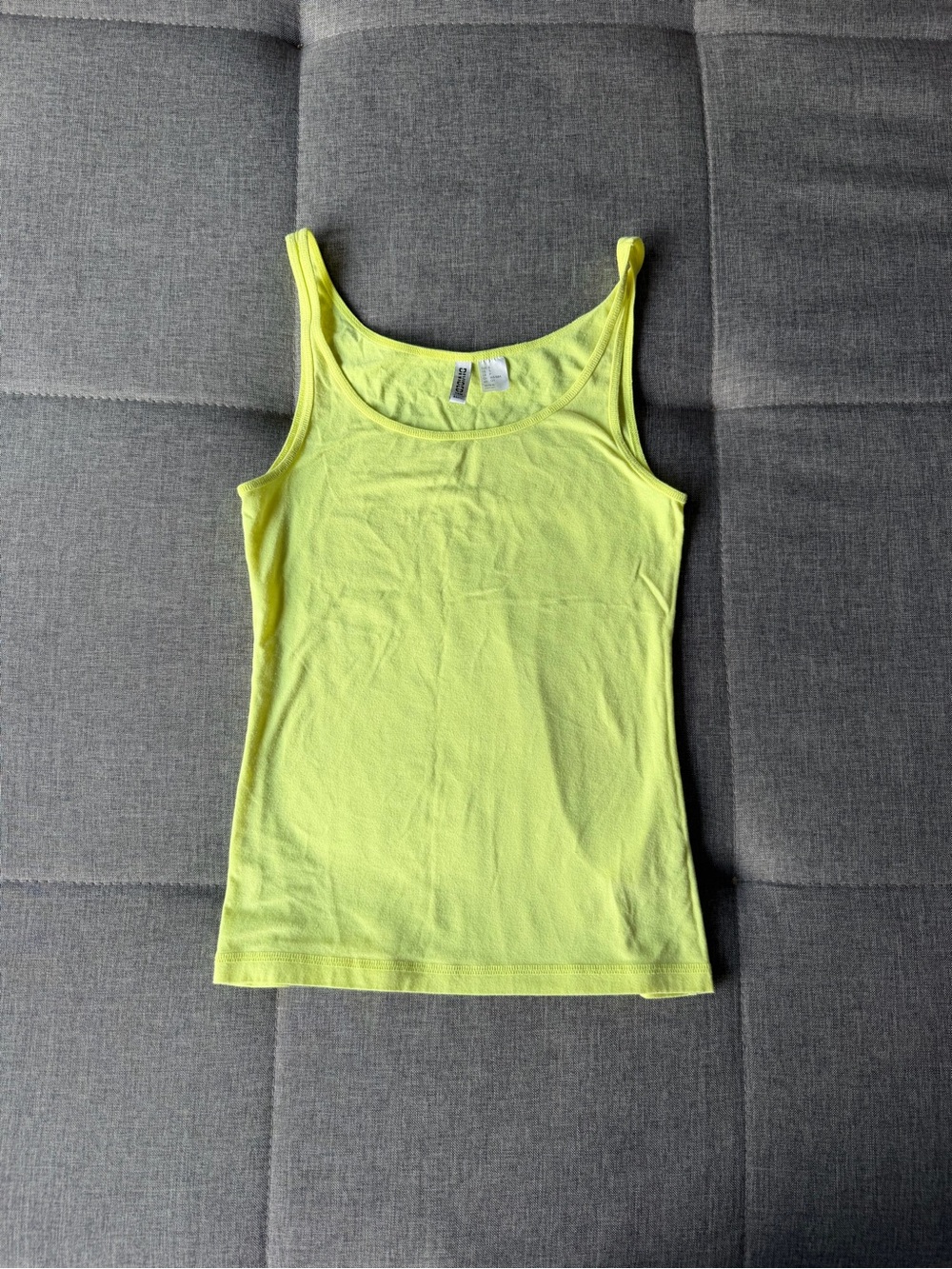 Divided Neon Yellow Scoop Neck Tank Top